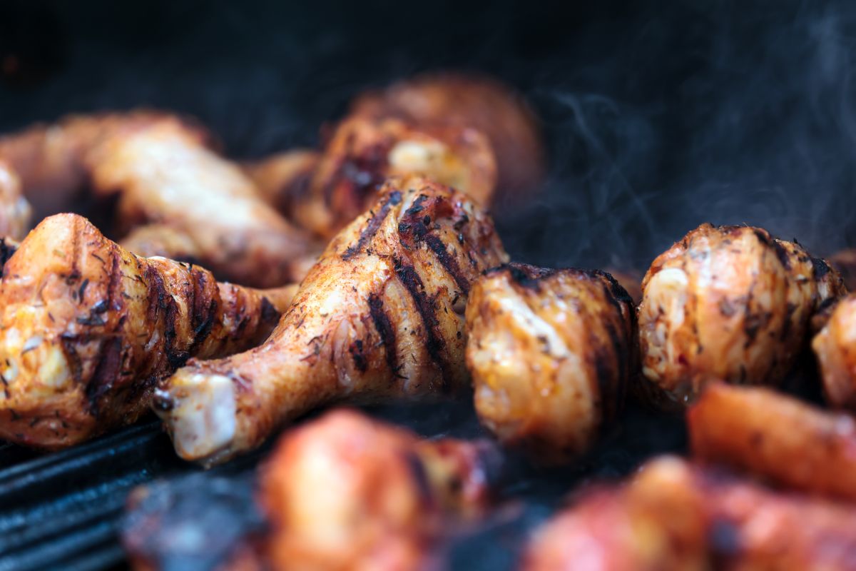 Hell jerk chicken drumsticks made with BackYard Blendz Jerk Seasoning Hell