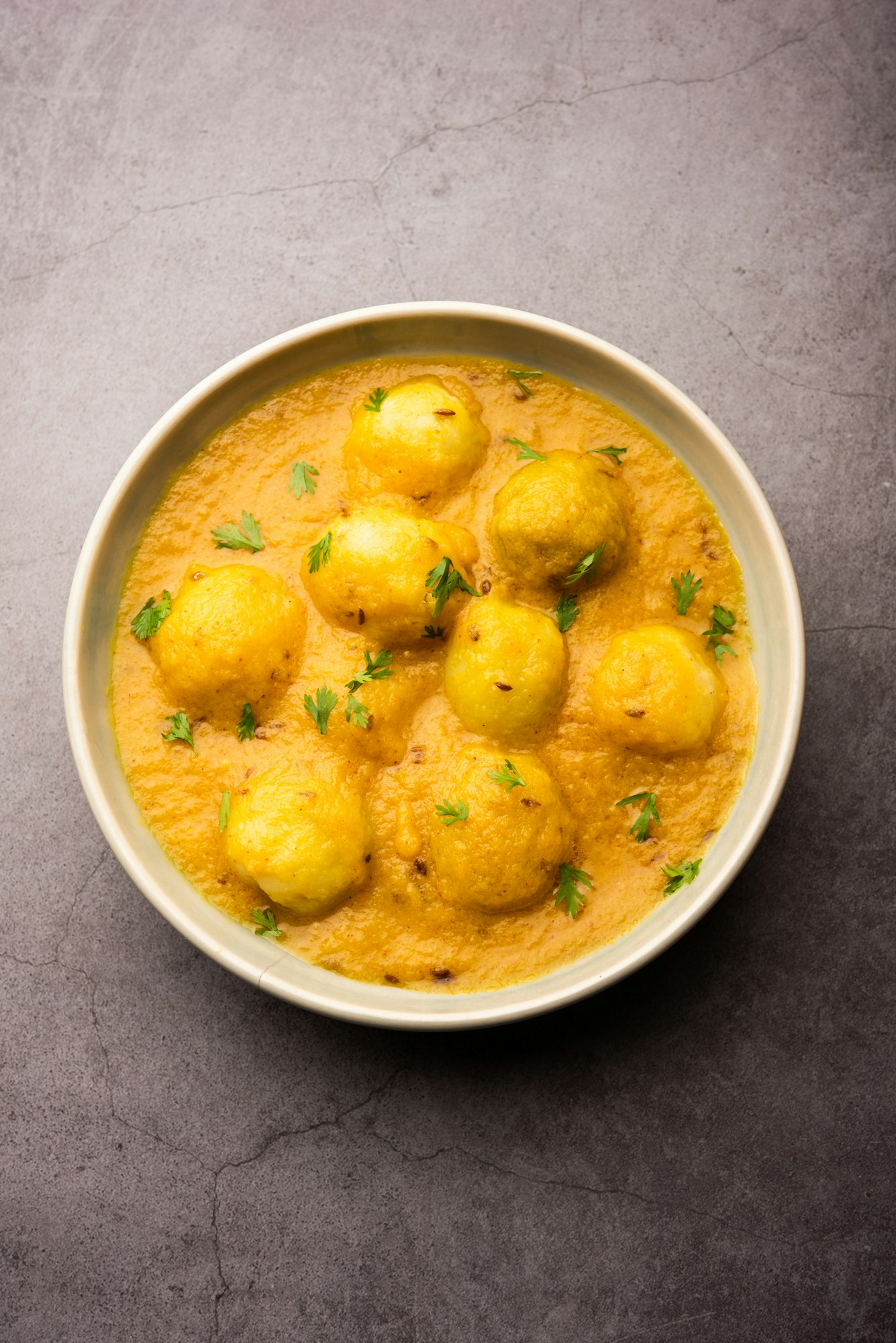 Indian Food Dum Aloo or whole Potato spicy Curry